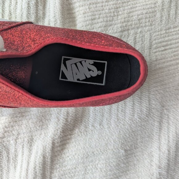 Vans Red Glitter Sneakers Size 7.5 NWOT - Picture 3 of 7
